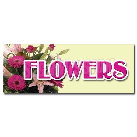 SIGNMISSION FLOWERS DECAL sticker floral flower shop florist plants roses ferns bulbs, D-12 Flowers D-12 Flowers